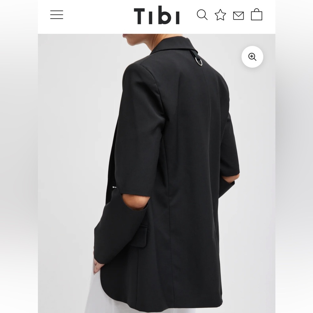 Tibi Tropical Wool Cut Out Sleeve Blazer. Size 6.
